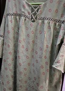 Light Green Floral Print Kurta