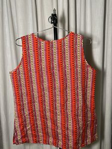 Boho Tribal Print Sleeveless Kurta Top