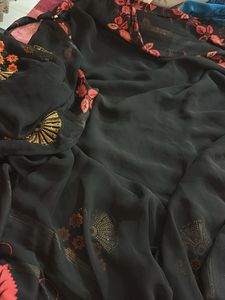 black elegant saree for freshers
