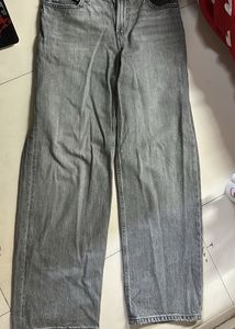 Grey Wide Leg Jeans