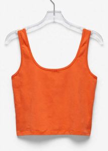 Orange Lace-Up Crop Top