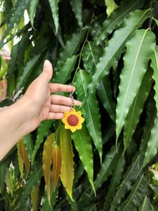 Crocheted Sunflower Keychain