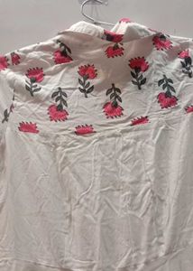 white flower print anarkali/gown