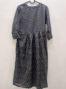 Elegant Grey Ikat Print Kurta - New