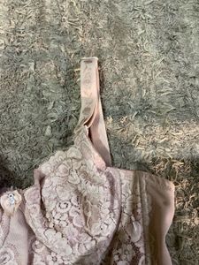 Lace Trimmed Pink Bra