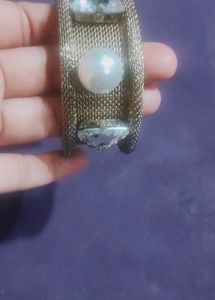 party wear kada in antique golden colour