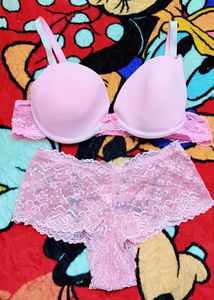 Pink Lace Lingerie Set