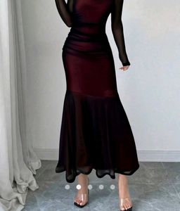 Elegant Mesh Sheer Maxi Dress