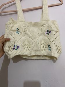 FLAT @199 ! Cute Knit Crochet Top