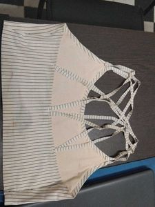 Striped Backless non paded bra