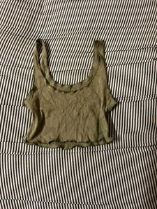 Olive Green Crop Tank Top