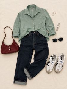 Sage Green Button-Down Shirt🌿