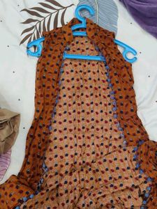 Libas Orange Printed Ethnic Jacket