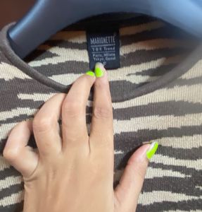 Zebra Print Long Sleeve Top