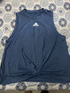 Adidas Women's Blue Twist Front Tank Top