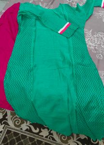 Green Kurta with Pink Palazzo