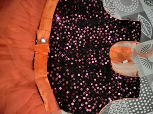 Sparkling Orange Tulle Dress