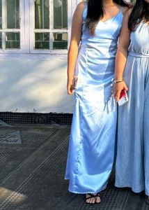 Satin Slip Maxi Dress with matching neck scarf