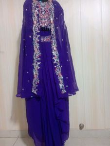 Embellished Ready to wear saree with shurg