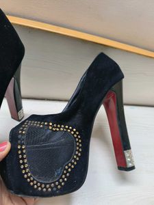 Black Peep Toe Heels