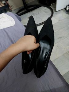 Macy Alfani's First Copy Golden Ball Bottom Heels