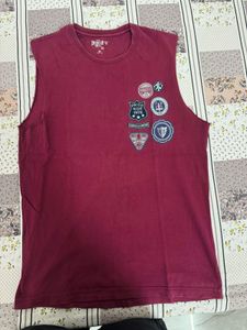 Roadster Men's Sleeveless T-Shirt with Patches