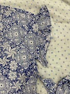 Blue &amp; White Floral Wrap Dress