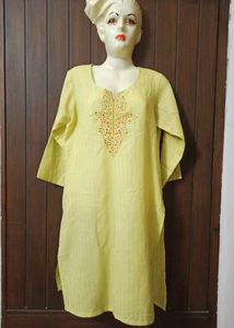 Pineapple Yellow Embroidered Kurta