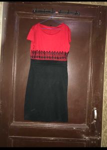 Red & Black Casual Dress