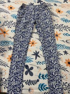 Floral Print Blue Jeggings