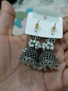 Oxidised Jhumka Earrings