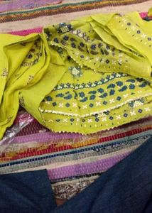 Teal Embroidered Kurta Set with Dupatta