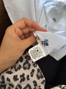 Light Blue Embroidered Cotton Top