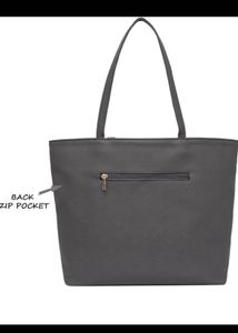 Chic Grey Embossed Tote Bag