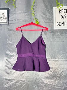SHEIN Purple Peplum Cami Top