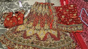 Heavy Bridal Maroon Stone work Lehenga