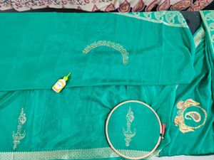 Hand-painted crepe saree