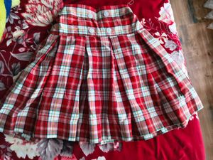 SALE!!..Red Plaid Pleated Skirt