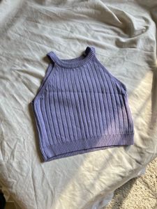 Urbanic - Lavender Ribbed Knit Halter Top