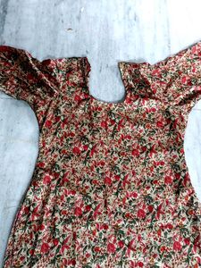 Floral Print satin kurta pant