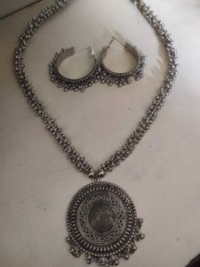 Oxidized Silver Necklace &amp; Earring Set combo