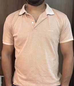 Men's Peach Polo T-Shirt