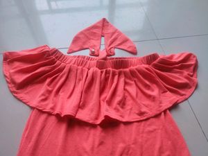 Unused Peach Off Shoulder Top