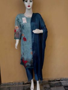 Silk Kurti Pant Dupatta set