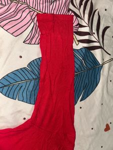 Chic Red Mock Neck Cutout Top