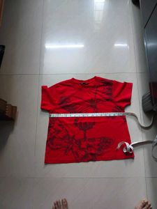 Vibrant Red Butterfly Print T-Shirt
