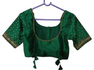 Elegant Emerald Green Embellished Blouse