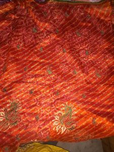 Orange Colour Bandhani Saree