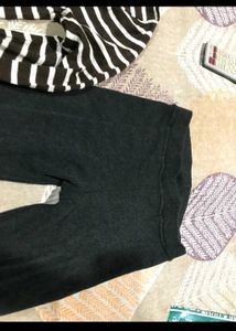 Chic Striped winter korean sweater and stokings