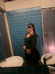 Elegant Black Dress with Gold Buttons